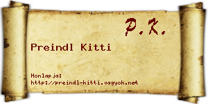 Preindl Kitti névjegykártya